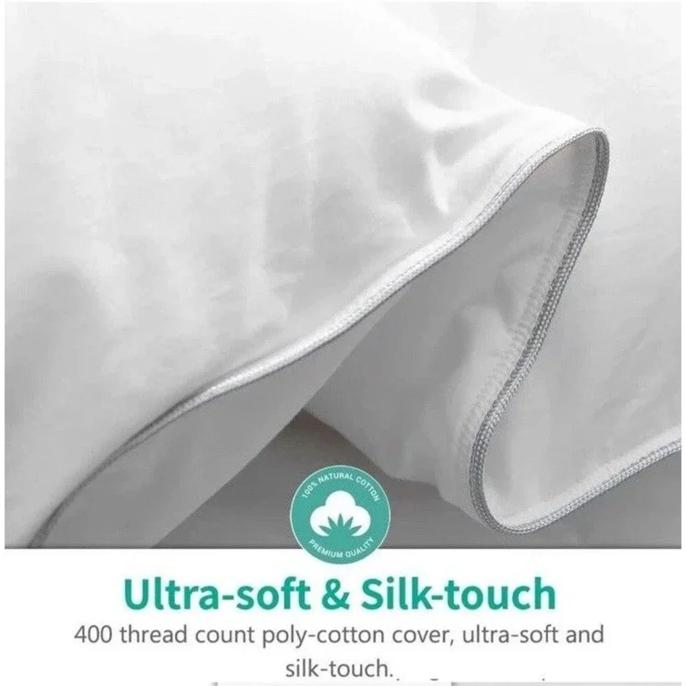 APSMILE Luxurious Feathers Down Queen Duvet Insert Comforter, 90X90 IN White NEW
